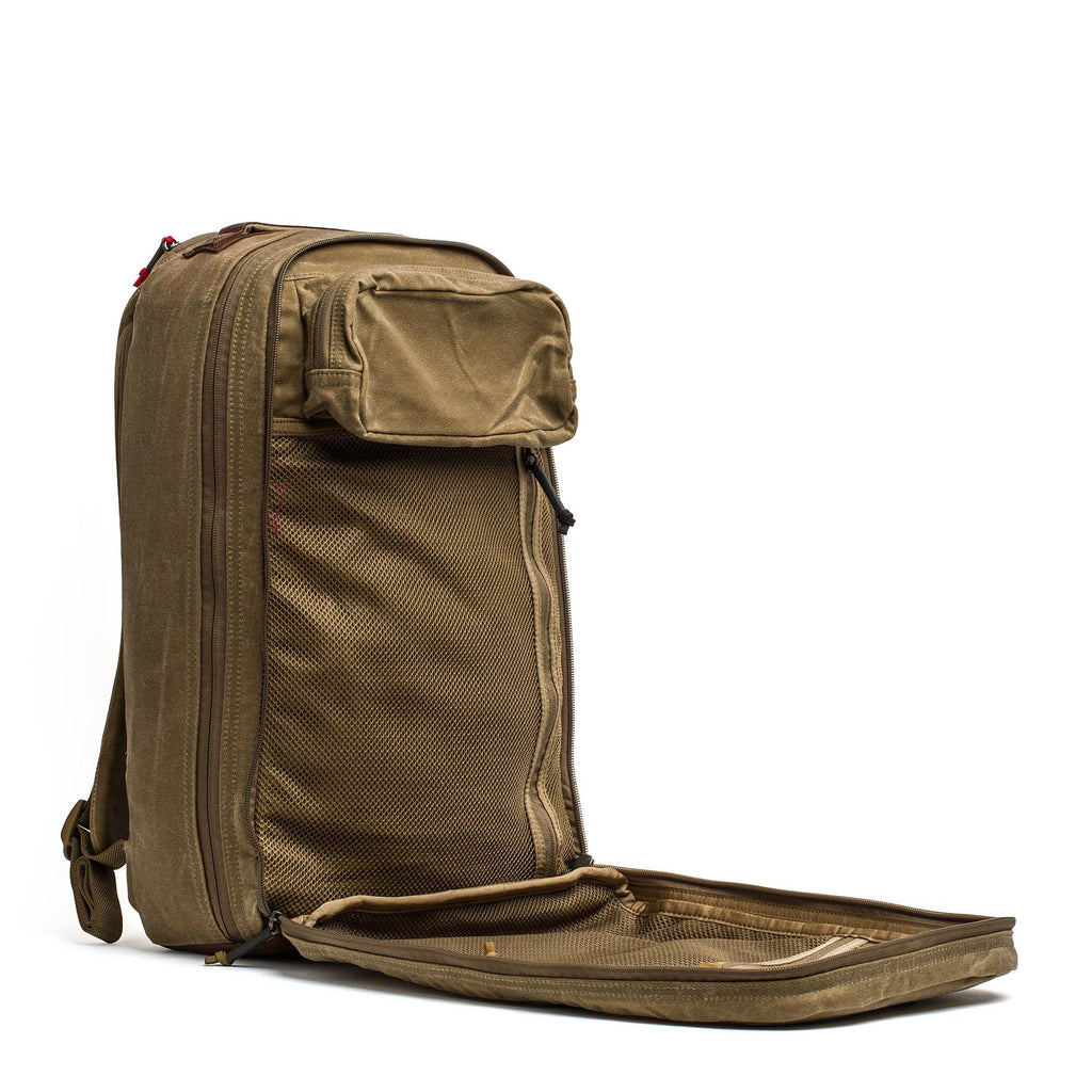 Double Compartment Bullet Ruck - Heritage Waxed Canvas - 18L