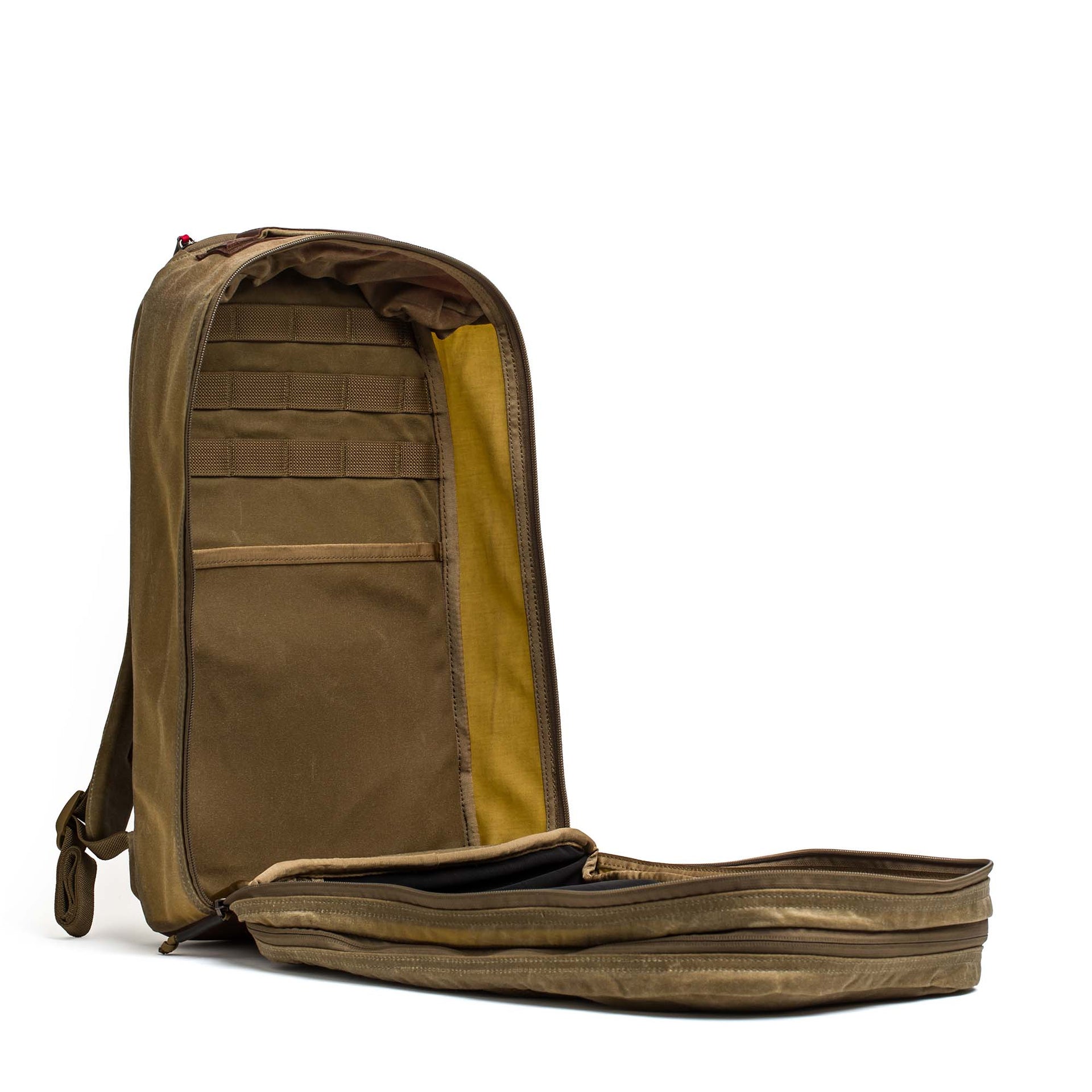 Double Compartment Bullet Ruck - Heritage Waxed Canvas - 18L